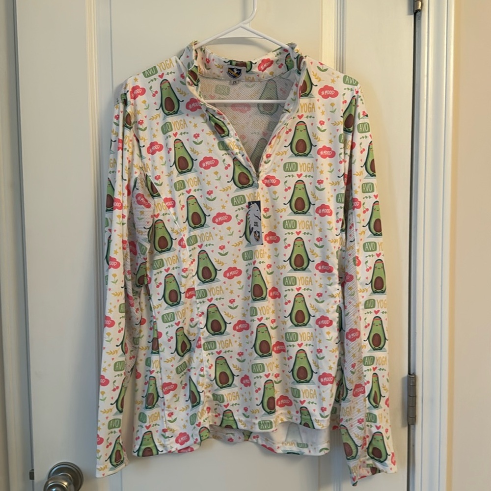 NWT Royal Highness Equestrian Sunshirt 2XL- Avacado print